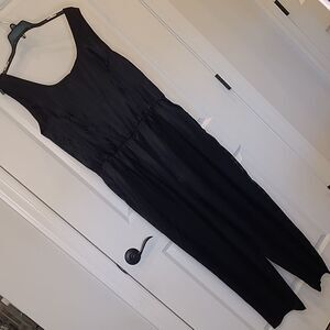 Gemini II Designs INC sz 18 black sleeveless sateen jumpsuit
